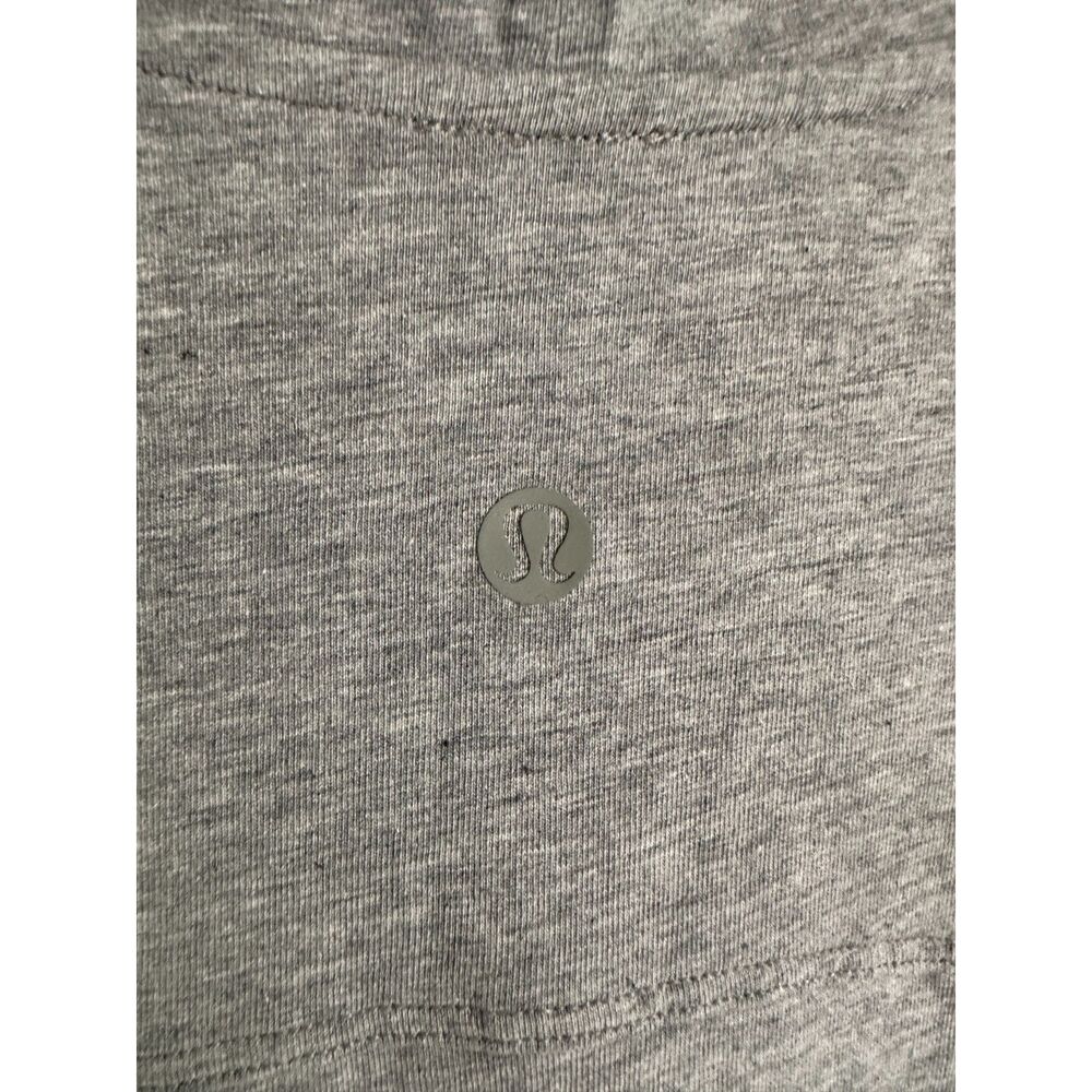 Lululemon Gray Cotton Blend Dress Size L Half Zip Pockets Short Sleeve - Picture 3 of 5